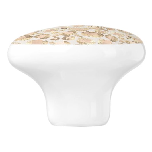 DIERENPRINT LEOPARD ABSTRACT CUSTOM KERAMISCHE KNOP (Zijkant)