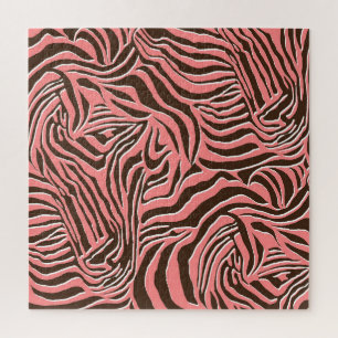 Dierenprint, naadloos zebrapatroon. legpuzzel