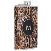 Dierenprint oerwoud safari met uw monogram heupfles (Rechts)