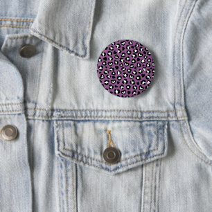 Dierenprint, Paarse luipaard, Cheetah Spots, Hart Ronde Button 5,7 Cm