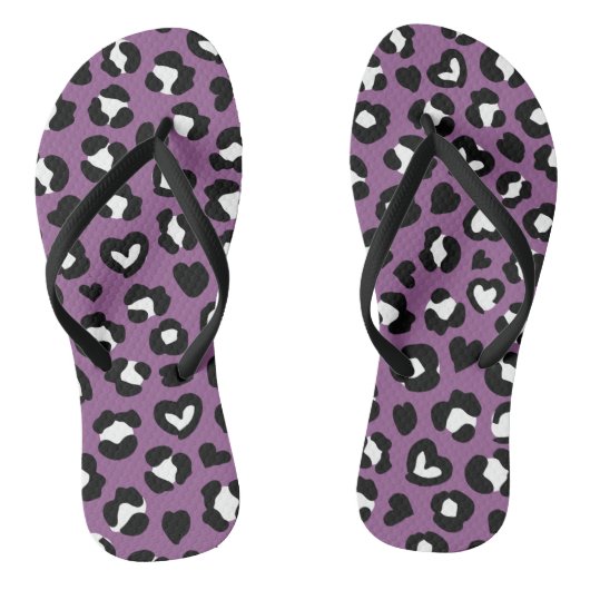 Dierenprint, Paarse luipaard, Cheetah Spots, Hart Teenslippers (Voetbed)