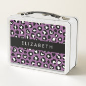 Dierenprint, Paarse luipaard, harten, Jouw naam (Achterkant)