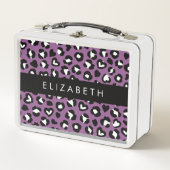 Dierenprint, Paarse luipaard, harten, Jouw naam (Voorkant)