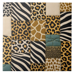 Dierenprint Patchwork Tegeltje