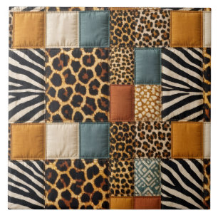 Dierenprint Patchwork Tegeltje