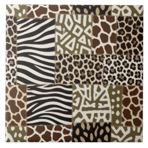 Dierenprint Patchwork Tegeltje