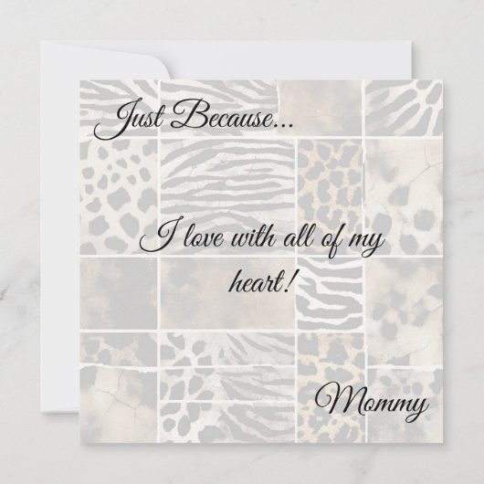 Dierenprint - Platte Kaart (Achterkant)