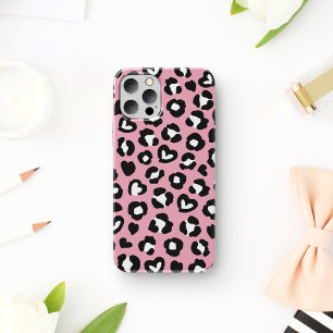Dierenprint, roze luipaard, cheetah vlekken, harte iPhone 11 hoesje