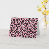Dierenprint, roze luipaard, cheetah vlekken, harte kaart (Gele Bloem)