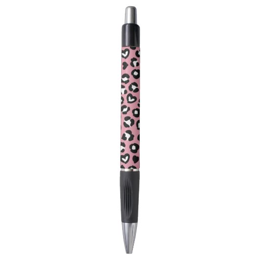 Dierenprint, roze luipaard, cheetah vlekken, harte pen (Voorkant Verticaal)
