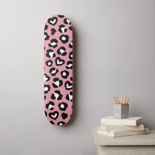 Dierenprint, roze luipaard, cheetah vlekken, harte skateboard