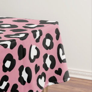 Dierenprint, roze luipaard, cheetah vlekken, harte tafelkleed