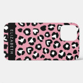 Dierenprint, roze luipaard, harten, Jouw naam Case-Mate iPhone Case (Achterkant (horizontaal))