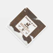 Dierenprint Rundvee Stampede Bruin Verjaardag Servet (Hoek)