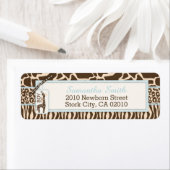 Dierenprint Safari Giraffe retourlabel Etiket (Insitu)