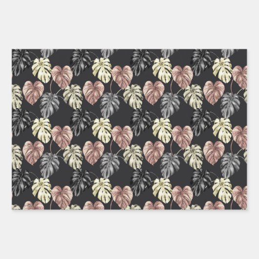 Dierenprint Tropisch Goud Patroon Inpakpapier Vel (Voorkant)