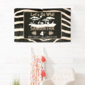 Dierenprint Zebra Verjaardagsbanner Spandoek (Insitu)