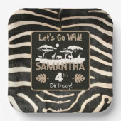 Dierenprint Zebra Verjaardagspapier Bord (Voorkant)