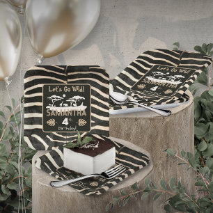 Dierenprint Zebra Verjaardagspapier Bord