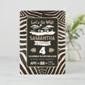 Dierenprint Zebra Verjaardagsuitnodiging Kaart (Staand voorkant)