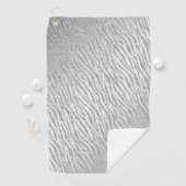Dierenprint Zilveren Glitter Glam Golfhanddoek (Insitu)