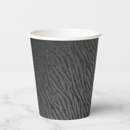 Dierenprint Zwart Glitter Glam Papieren Bekers