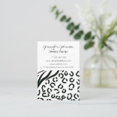 Dierenprint Zwart-wit sieraden Care Kaarten Visitekaartje (Staand voorkant)
