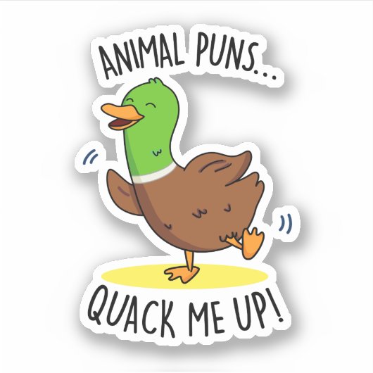 Dierenpuns kwack me up grappige eend woordspeling sticker (Voorkant)
