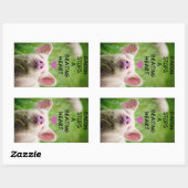 Dierenrechten sticker. rechthoekige sticker (Vel)