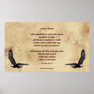 Dierenrechtengedicht en Bald Eagles Literary Poste Poster