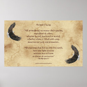 Dierenrechtengedicht en Bald Eagles Literary Poste Poster