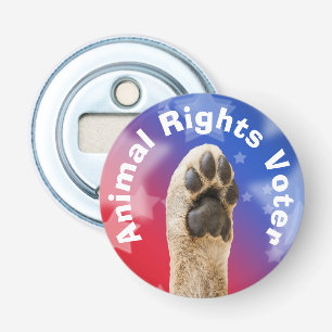 Dierenrechtenkiezer Button Flesopener