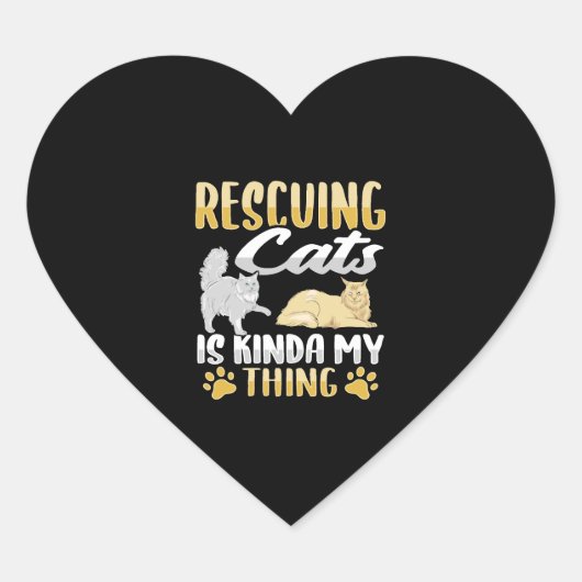 Dierenredding Kat Redding Kat Redder Hart Sticker (Voorkant)