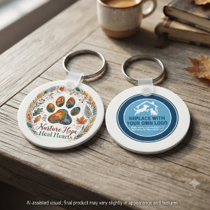 Dierenreddingsactie Herfst Pootafdruk Sleutelhanger