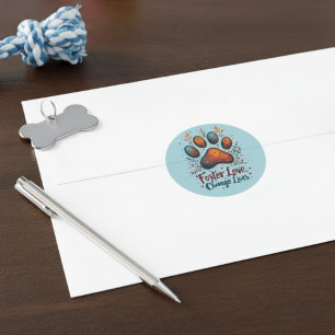 Dierenreddingsadvocaat –Boho Adopteer Voedsteroude Ronde Sticker