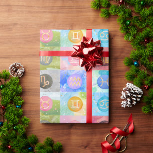 Dierenriem Astrologische Tekens Verjaardags Kunst Cadeaupapier