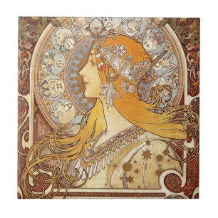Dierenriem door Alphonse Mucha Tegeltje
