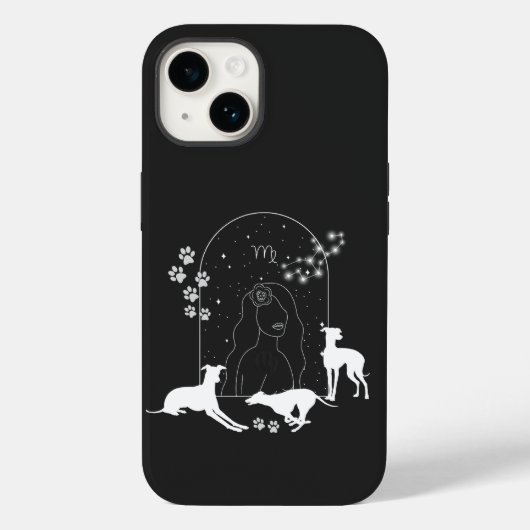 Dierenriem en bijpassende huisdieren.Maagd - Greyh Case-Mate iPhone Case (Achterkant)