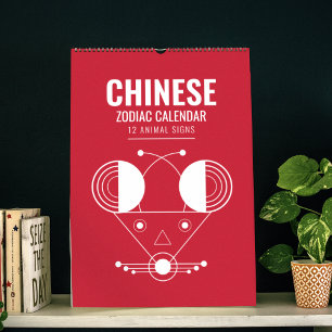 Dierenriem Geometrie: Lunar Animal Calendar Art Kalender