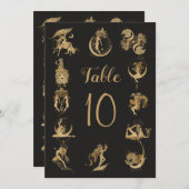 Dierenriem Horoscoop Tekens Tafel Nummer Kaart (Voorkant / Achterkant)