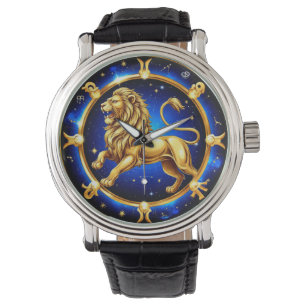 Dierenriem Leeuw Embleem Horloge