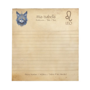 Dierenriem Leo & Celestial Cat Notitieblok