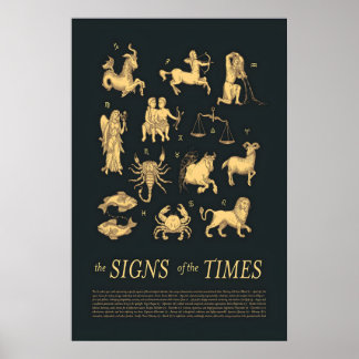 Dierenriem Print Gouden Astrologische Symbolen, He