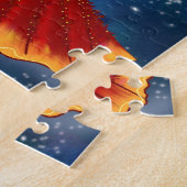 Dierenriem Ram Godin Blauw Celestial Legpuzzel (Zijkant)