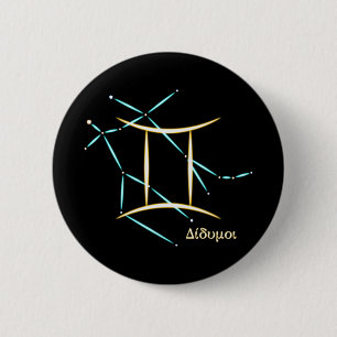 Dierenriem sterrenbeeld Tweelingen knop Ronde Button 5,7 Cm