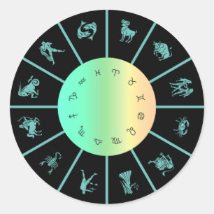 Dierenriem Tekens Wiel Ronde Sticker