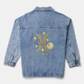 Dierenriem Vissen Modern gepersonaliseerd Jean Den Denim Jacket (Achterkant)