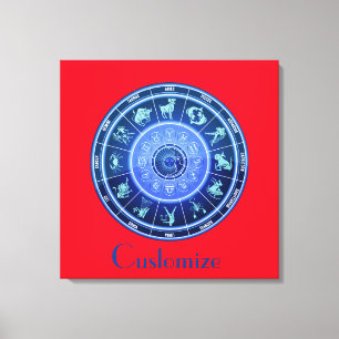 Dierenriem Zon teken Astrologie Kalender Thunder_C Canvas Afdruk