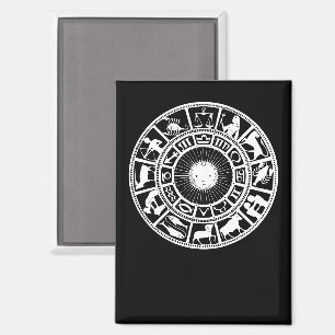 Dierenriemwiel met Zon en Astrologische Symbolen Magneet