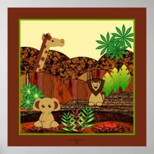 Dierensafari-afdruk Poster
